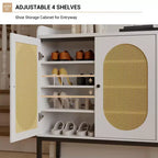 Meuble à chaussures 8 niveaux 3 portes, Organiseur de rangement de chaussures autoportant avec étagères réglables, Salon, Placard,