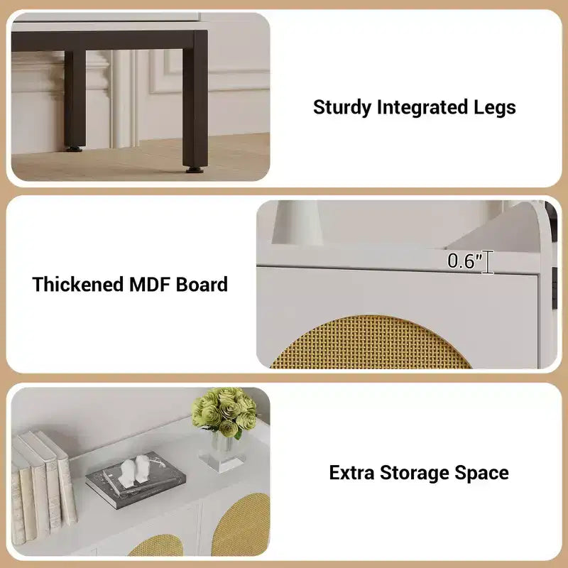 Meuble à chaussures 8 niveaux 3 portes, Organiseur de rangement de chaussures autoportant avec étagères réglables, Salon, Placard,