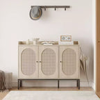 Meuble à chaussures 8 niveaux 3 portes, Organiseur de rangement de chaussures autoportant avec étagères réglables, Salon, Placard,