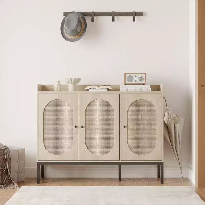 Meuble à chaussures 8 niveaux 3 portes, Organiseur de rangement de chaussures autoportant avec étagères réglables, Salon, Placard,