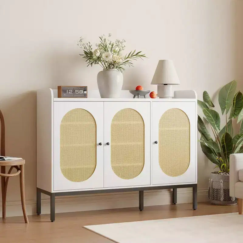 Meuble à chaussures 8 niveaux 3 portes, Organiseur de rangement de chaussures autoportant avec étagères réglables, Salon, Placard,