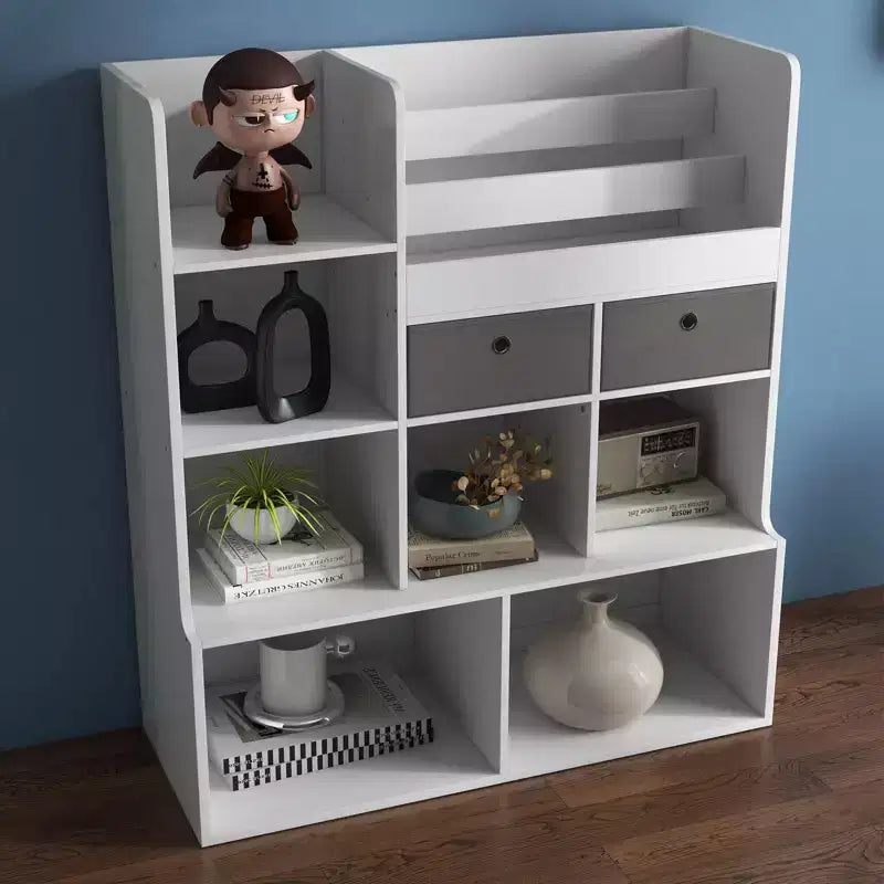 Bibliothèque pour enfants avec tiroirs, meuble de rangement au sol, bibliothèque moderne avec compartiments
