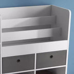 Bibliothèque pour enfants avec tiroirs, meuble de rangement au sol, bibliothèque moderne avec compartiments