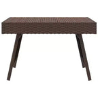 Table d'appoint marron en résine tressée, Acier thermolaqué Compact Pliable