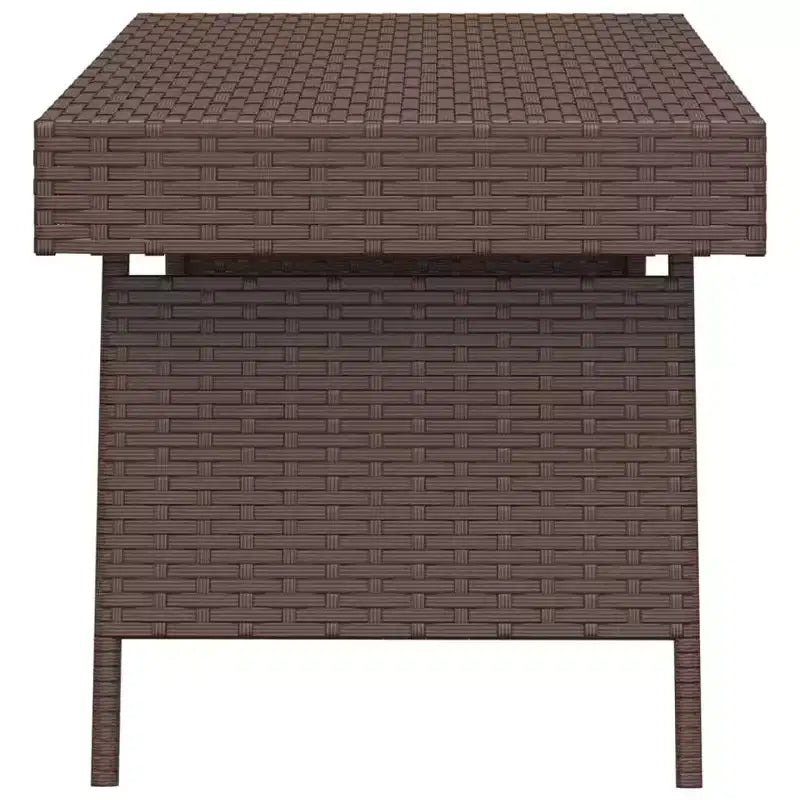 Table d'appoint marron en résine tressée, Acier thermolaqué Compact Pliable
