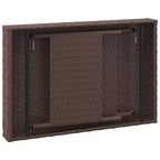Table d'appoint marron en résine tressée, Acier thermolaqué Compact Pliable
