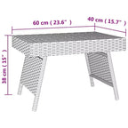 Table d'appoint marron en résine tressée, Acier thermolaqué Compact Pliable