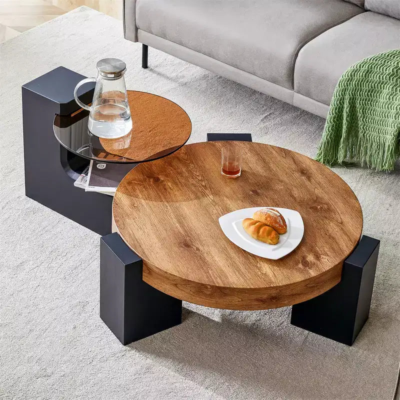 Table basse détachable à 2 niveaux, table d'appoint peu encombrante pour salon/chambre
