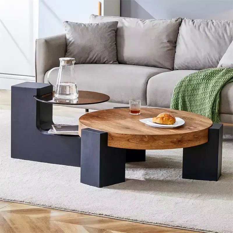 Table basse détachable à 2 niveaux, table d'appoint peu encombrante pour salon/chambre