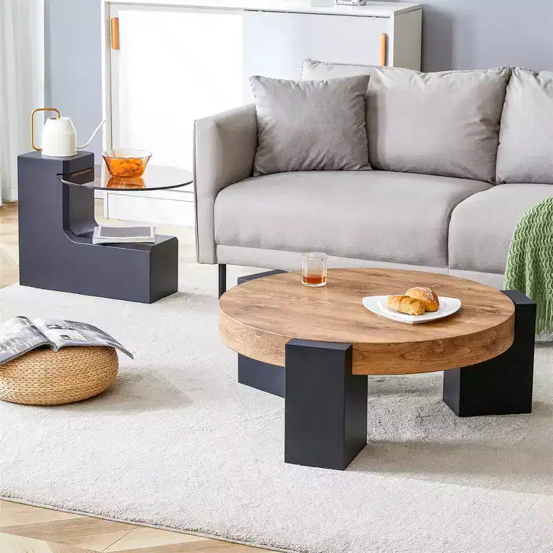 Table basse détachable à 2 niveaux, table d'appoint peu encombrante pour salon/chambre