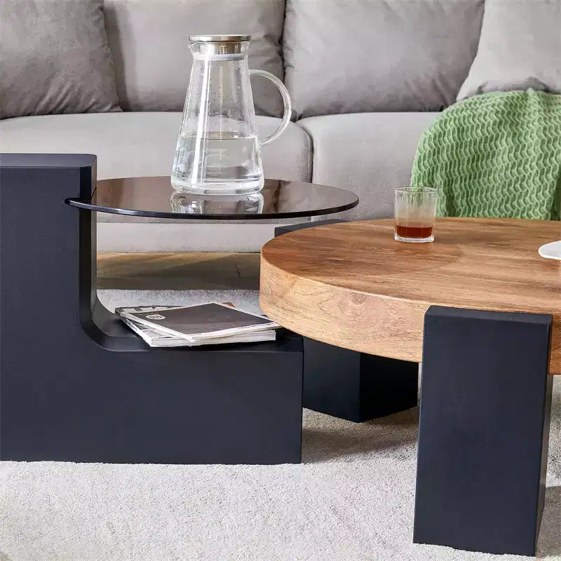 Table basse détachable à 2 niveaux, table d'appoint peu encombrante pour salon/chambre