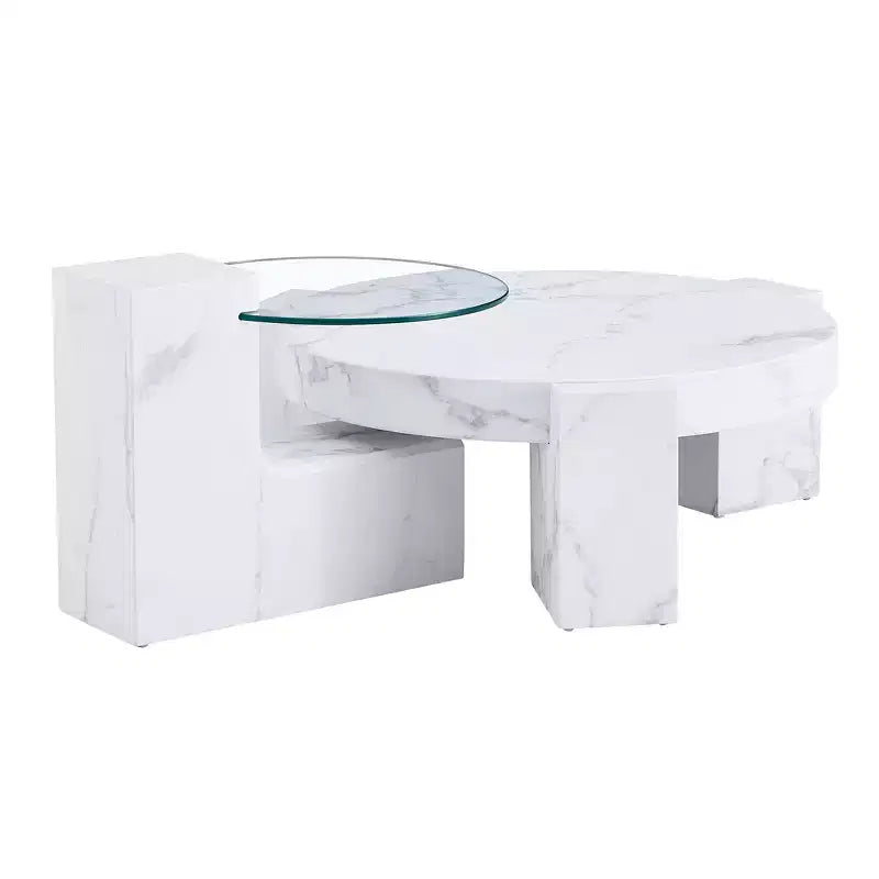 Table basse détachable à 2 niveaux, table d'appoint peu encombrante pour salon/chambre