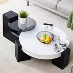 Table basse détachable à 2 niveaux, table d'appoint peu encombrante pour salon/chambre