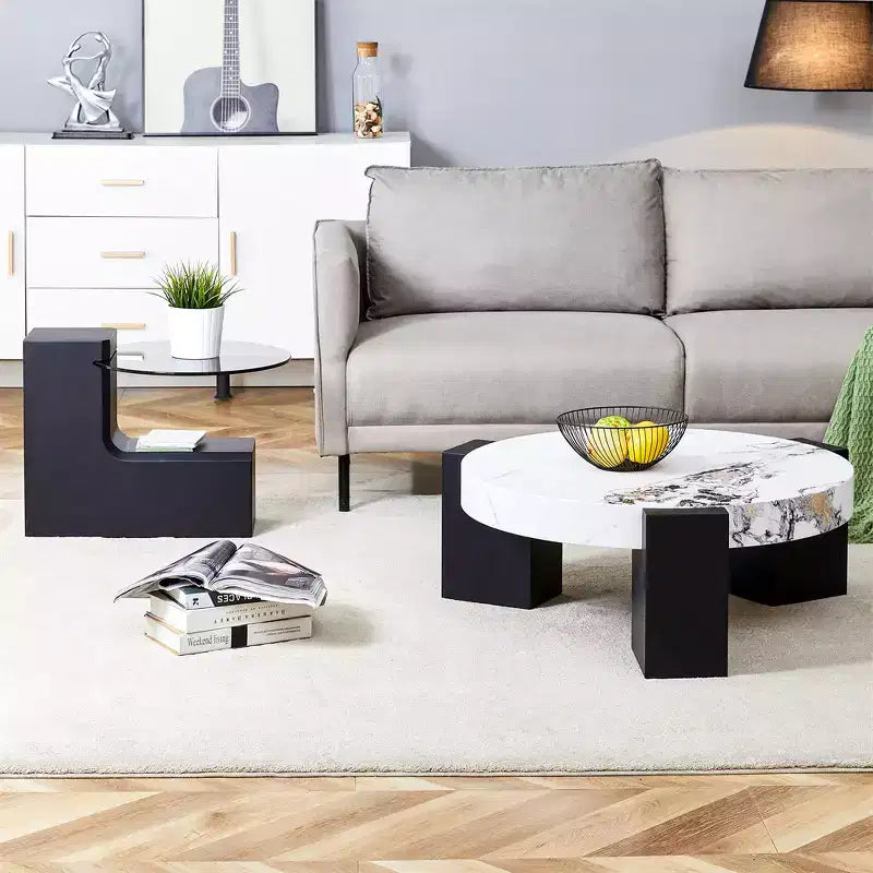 Table basse détachable à 2 niveaux, table d'appoint peu encombrante pour salon/chambre