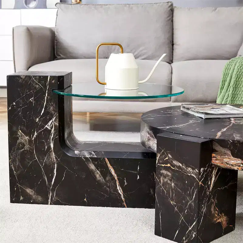 Table basse détachable à 2 niveaux, table d'appoint peu encombrante pour salon/chambre