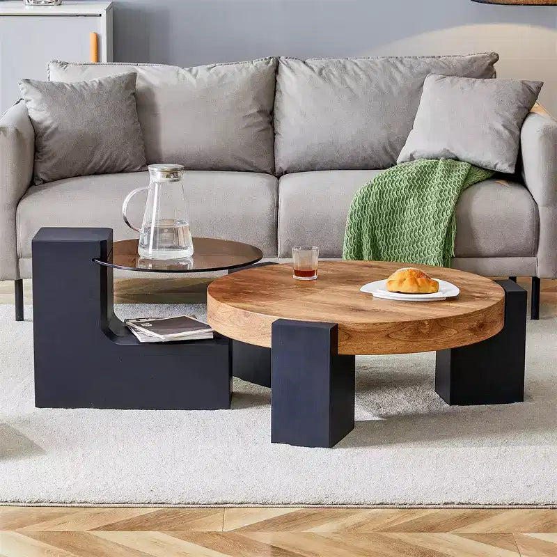 Table basse détachable à 2 niveaux, table d'appoint peu encombrante pour salon/chambre