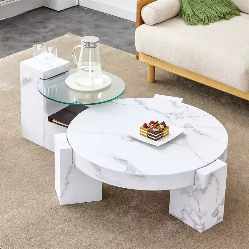Table basse détachable à 2 niveaux, table d'appoint peu encombrante pour salon/chambre