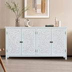 Buffet de rangement GDFStudio Hugo en bois de sapin de 60,00 po avec 4 portes