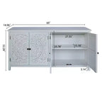 Buffet de rangement GDFStudio Hugo en bois de sapin de 60,00 po avec 4 portes