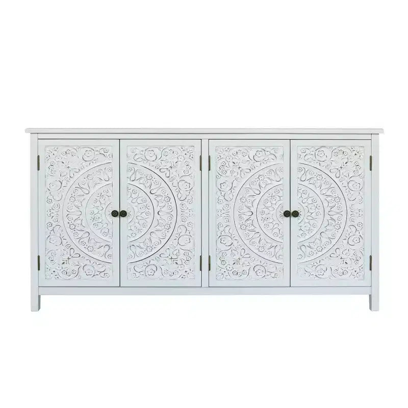 Buffet de rangement GDFStudio Hugo en bois de sapin de 60,00 po avec 4 portes