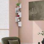 Sorbus Étagère murale d'angle flottante zig-zag à 5 niveaux (101,6 cm de haut) pour salon, chambre, bureau et plus – Solution de rangement peu encombrante
