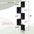 Sorbus Étagère murale d'angle flottante zig-zag à 5 niveaux (101,6 cm de haut) pour salon, chambre, bureau et plus – Solution de rangement peu encombrante