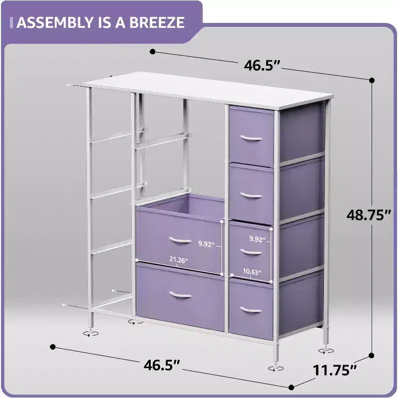 Commode Sorbus à 12 tiroirs – Unité de rangement avec cadre en acier, plateau et poignée en bois – Grande commode pour chambre, chambre d'enfant, etc.
