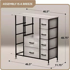 Commode Sorbus à 12 tiroirs – Unité de rangement avec cadre en acier, plateau et poignée en bois – Grande commode pour chambre, chambre d'enfant, etc.