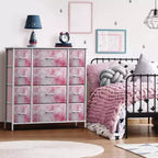 Commode Sorbus à 12 tiroirs – Unité de rangement avec cadre en acier, plateau et poignée en bois – Grande commode pour chambre, chambre d'enfant, etc.
