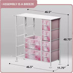 Commode Sorbus à 12 tiroirs – Unité de rangement avec cadre en acier, plateau et poignée en bois – Grande commode pour chambre, chambre d'enfant, etc.