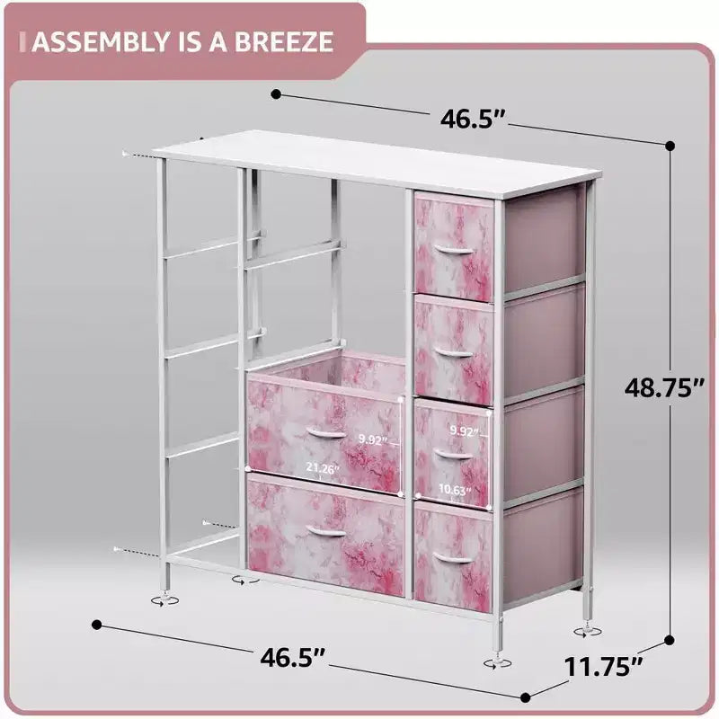 Commode Sorbus à 12 tiroirs – Unité de rangement avec cadre en acier, plateau et poignée en bois – Grande commode pour chambre, chambre d'enfant, etc.