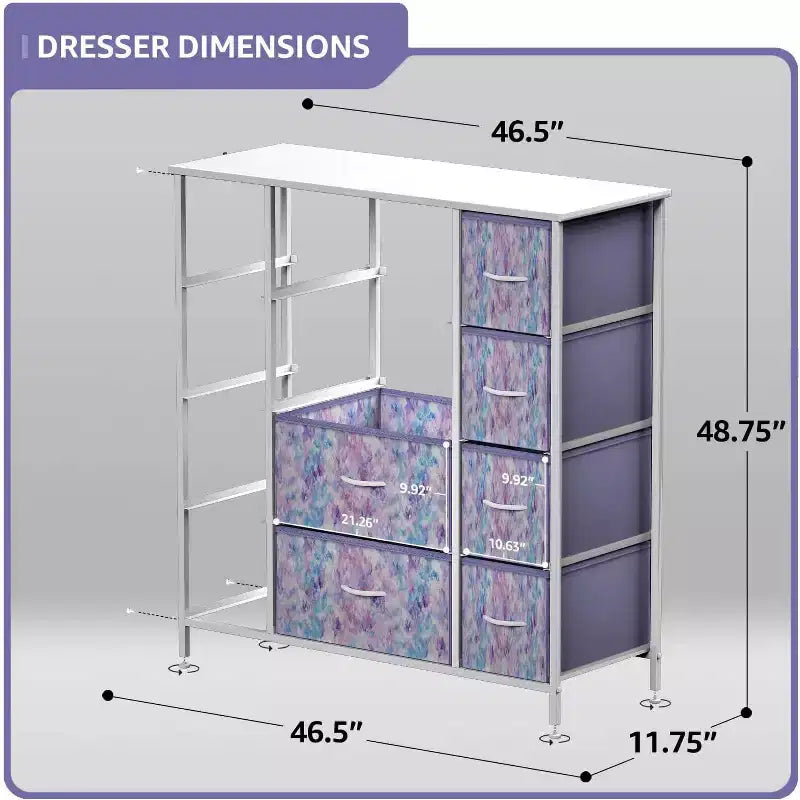 Commode Sorbus à 12 tiroirs – Unité de rangement avec cadre en acier, plateau et poignée en bois – Grande commode pour chambre, chambre d'enfant, etc.