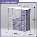 Commode Sorbus à 12 tiroirs – Unité de rangement avec cadre en acier, plateau et poignée en bois – Grande commode pour chambre, chambre d'enfant, etc.