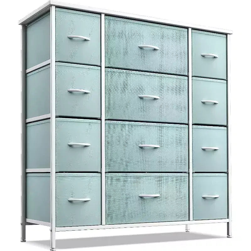 Sorbus Dresser with 12 Drawers - Chest Organizer Unit with Steel Frame Wood Top and handle - Large Dresser for Bedroom, Nursery & etc