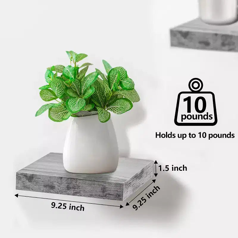 Sorbus Lot de 4 Étagères Murales Flottantes Carrées de 23 cm – pour Chambre, Cuisine, Salon, Salle de Bain