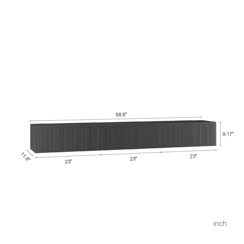Meuble TV flottant, meuble TV mural flottant de 180 cm, étagère murale flottante pour TV avec lumières LED