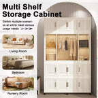 Armoire de rangement portable pour vêtements, armoire de rangement avec porte magnétique transparente et tringle à vêtements pour salon et chambre à coucher