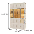 Armoire de rangement portable pour vêtements, armoire de rangement avec porte magnétique transparente et tringle à vêtements pour salon et chambre à coucher