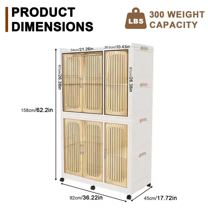 Armoire de rangement portable pour vêtements, armoire de rangement avec porte magnétique transparente et tringle à vêtements pour salon et chambre à coucher