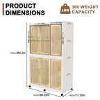 Armoire de rangement portable pour vêtements, armoire de rangement avec porte magnétique transparente et tringle à vêtements pour salon et chambre à coucher