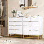 Grande commode de couloir, commode à tiroirs avec base en métal, commode à 5 tiroirs pour chambre à coucher, organisateur de rangement moderne.