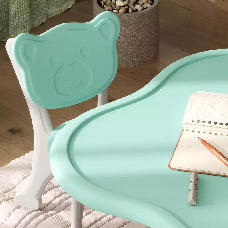 Ensemble table et 2 chaises pour enfants Whisen, table et chaises pour tout-petits avec bureau léger en PEHD - Bleu clair