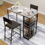 COZONY Ensemble de salle à manger à hauteur de comptoir pour 2 personnes avec rangement, chaises rembourrées pour petite cuisine et coin-repas