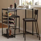 COZONY Ensemble de salle à manger à hauteur de comptoir pour 2 personnes avec rangement, chaises rembourrées pour petite cuisine et coin-repas