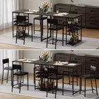 COZONY Ensemble de salle à manger à hauteur de comptoir pour 2 personnes avec rangement, chaises rembourrées pour petite cuisine et coin-repas