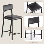 COZONY Ensemble de salle à manger à hauteur de comptoir pour 2 personnes avec rangement, chaises rembourrées pour petite cuisine et coin-repas