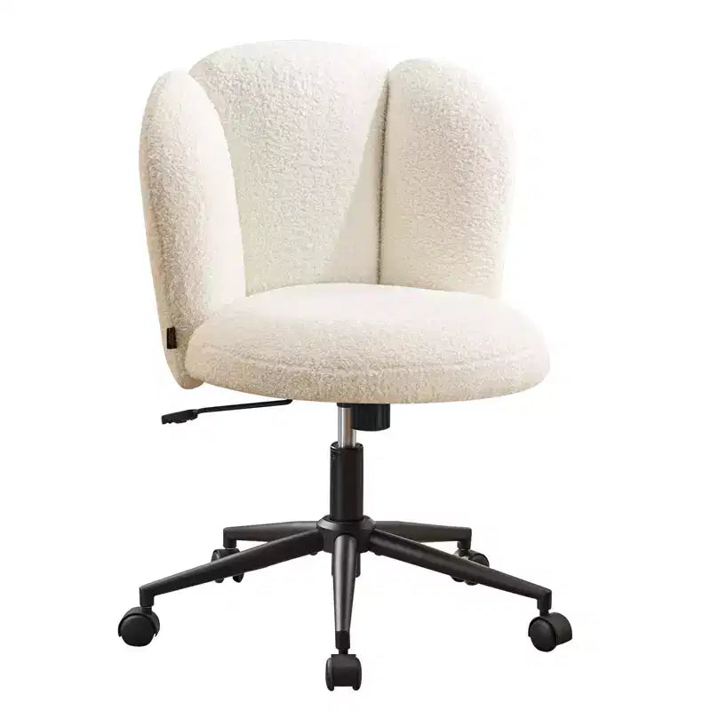Chaise de bureau sans accoudoirs Furniliving, chaise de coiffeuse rembourrée, bouclette confortable pour chambre/dressing/bureau à domicile