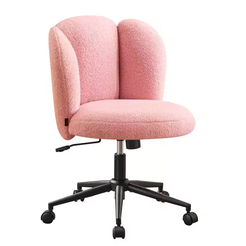 Chaise de bureau sans accoudoirs Furniliving, chaise de coiffeuse rembourrée, bouclette confortable pour chambre/dressing/bureau à domicile
