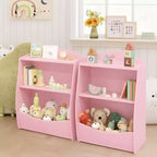 Étagère GustoWave pour Livres d'Enfants, Meuble de Rangement 3 Niveaux en Bois pour Jouets, Armoire de Rangement en Bois pour Jouets, Armoire de Rangement de 24 L, Idéale pour Chambre d'Enfant, Salle de Jeux, Couloir