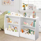 Étagère GustoWave pour Livres d'Enfants, Meuble de Rangement 3 Niveaux en Bois pour Jouets, Armoire de Rangement en Bois pour Jouets, Armoire de Rangement de 24 L, Idéale pour Chambre d'Enfant, Salle de Jeux, Couloir
